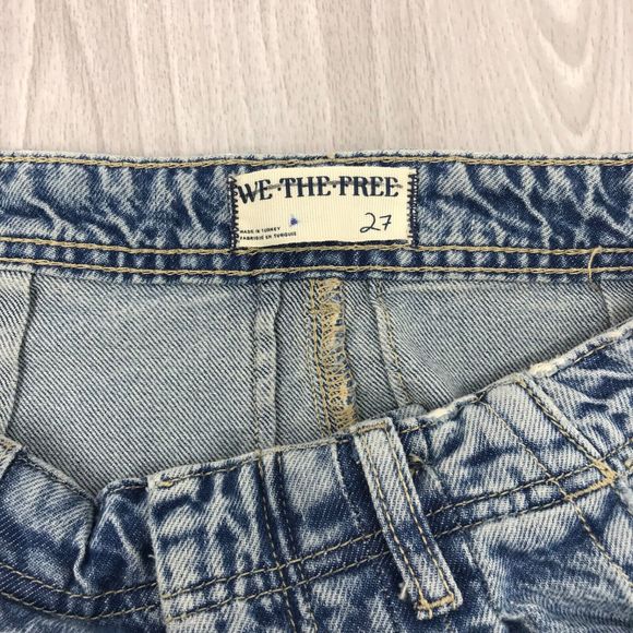 Free People We The Free Equinox Denim Trousers Jeans Open Sky Wide Leg Size 27 - Picture 8 of 14